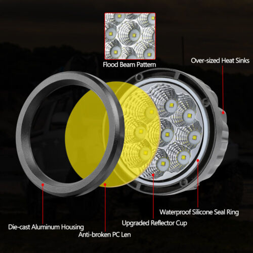 HJG 12 SMD Round Light Fog Lamp 36 W For Bike - Car